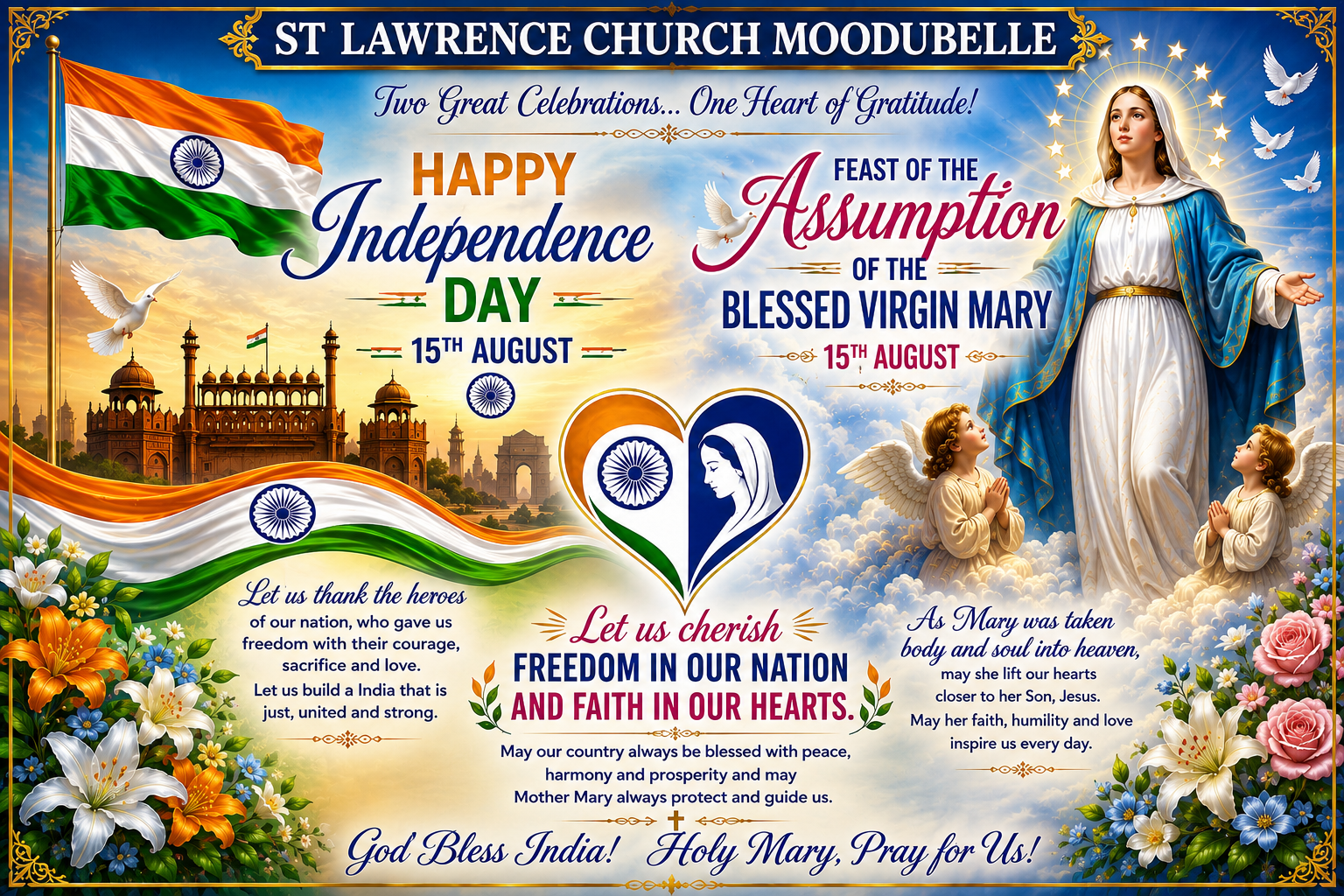 Independence Day & Feast of the Assumption of the Blessed Virgin Mother Mary
